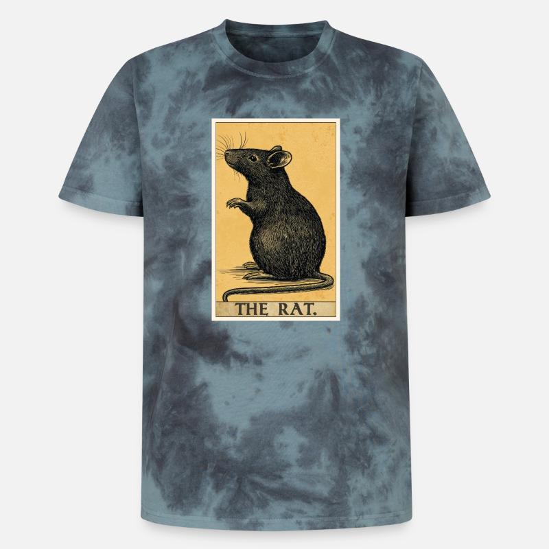 Ratten Ratte - Unisex Premium Tie Dye T-Shirt - Schwarz/Blau