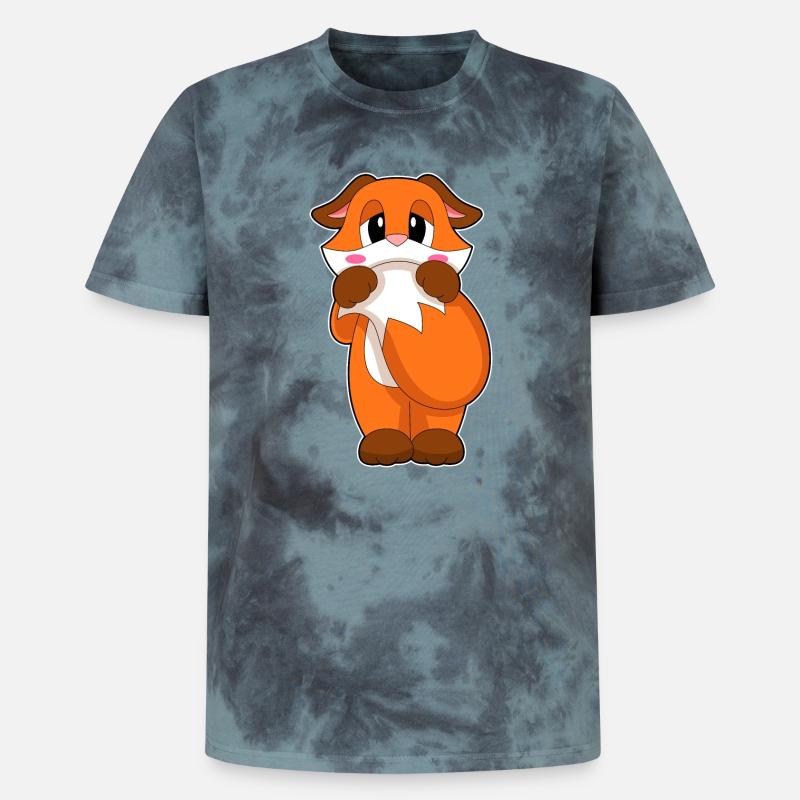 Fuchs Schüchtern - Unisex Premium Tie Dye T-Shirt - Schwarz/Blau