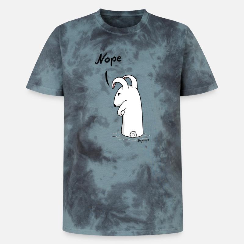 Grumpy bunny "Nope" - Unisex Premium Tie-Dye T-Shirt - Black/Blue