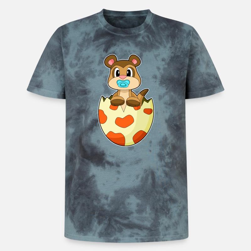 Erdmännchen Schnuller - Unisex Premium Tie Dye T-Shirt - Schwarz/Blau