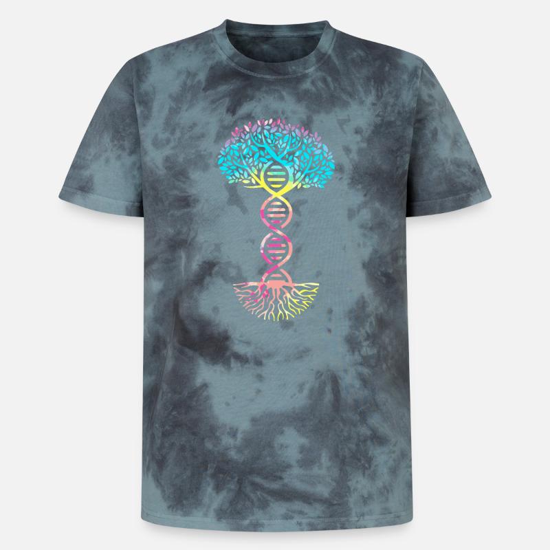 Structural formula molecule - Unisex Premium Tie-Dye T-Shirt - Black/Blue