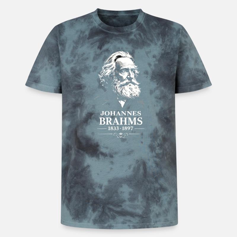 Johannes Brahms Komponist Dirigent Pianist - Unisex Premium Tie Dye T-Shirt - Schwarz/Blau
