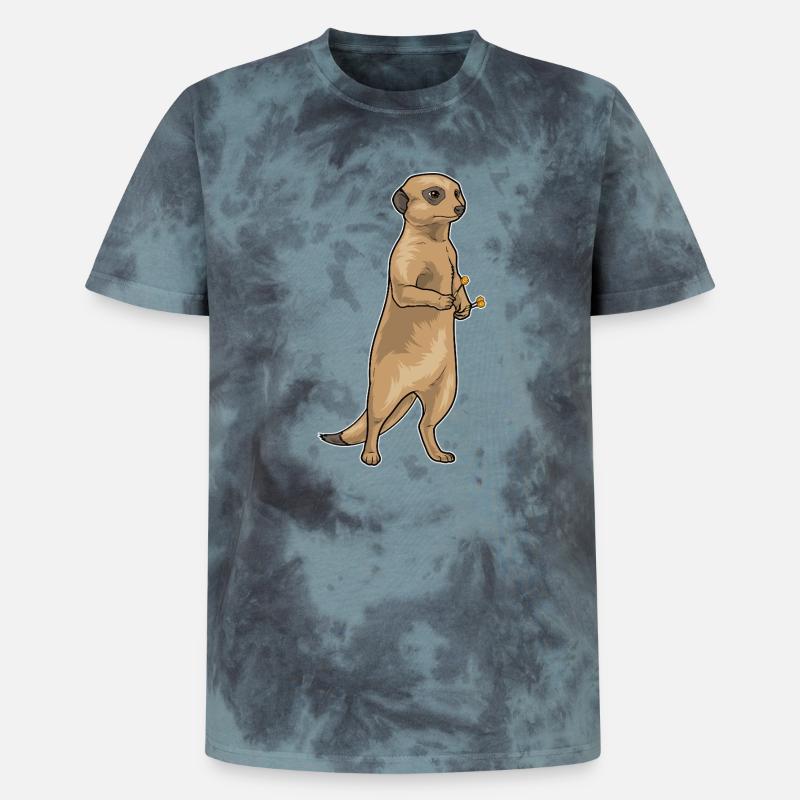 Fléchette suricate - T-shirt tie-dye premium unisexe - noir/bleu