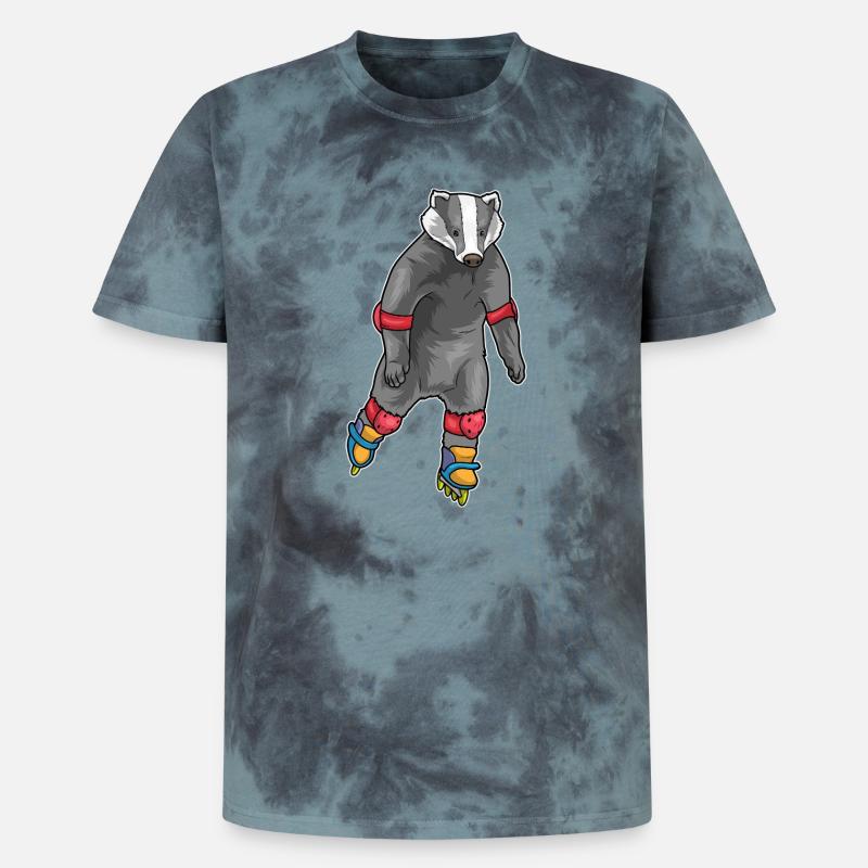 Dachs Inline skating Inline skates - Unisex Premium Tie Dye T-Shirt - Schwarz/Blau