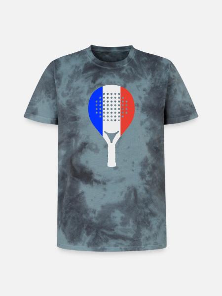 Padel-Frankreich - Unisex Premium Tie Dye T-Shirt - Schwarz/Blau
