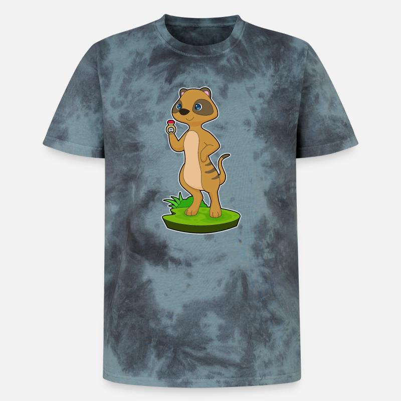 Erdmännchen Ring - Unisex Premium Tie Dye T-Shirt - Schwarz/Blau