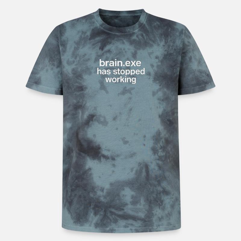 brain.exe has stopped working - Unisex Premium Tie Dye T-Shirt - Schwarz/Blau
