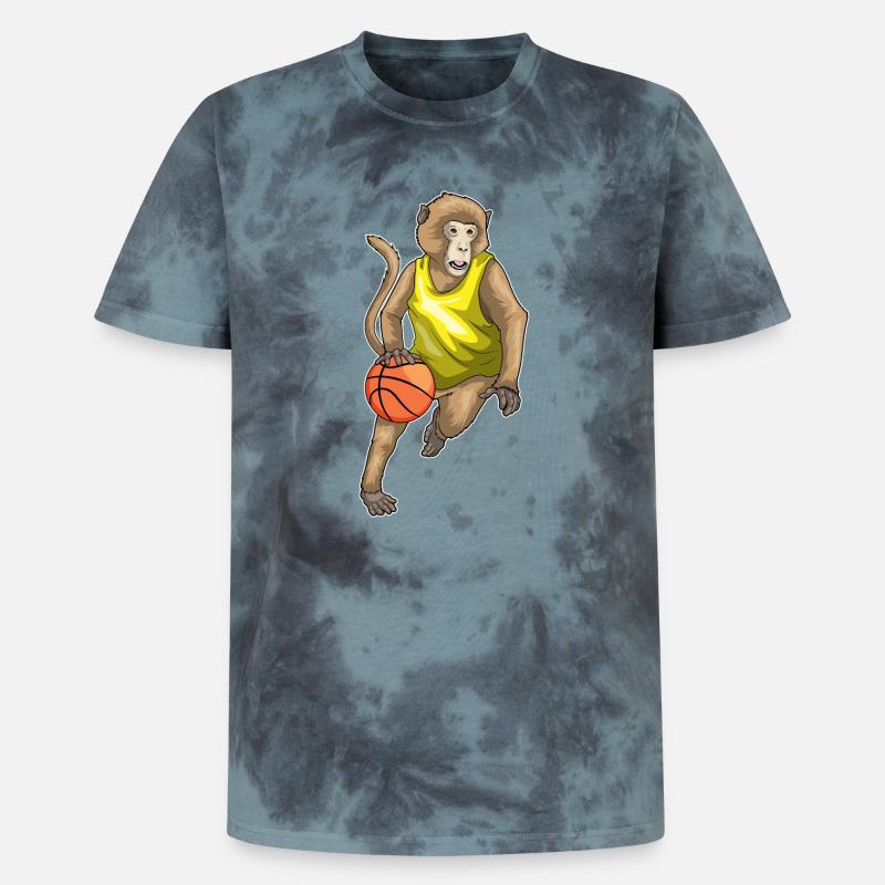 Singe Basketteur Basketteur - T-shirt tie-dye premium unisexe - noir/bleu