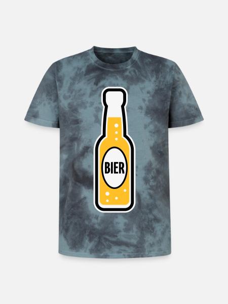 Bierflasche (Bier / Bierchen / POS 3C) - Unisex Premium Tie Dye T-Shirt - Schwarz/Blau