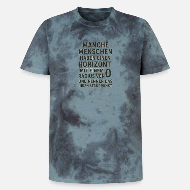 Nullradius-Horizont Standpunkt Spruch - Unisex Premium Tie Dye T-Shirt - Schwarz/Blau