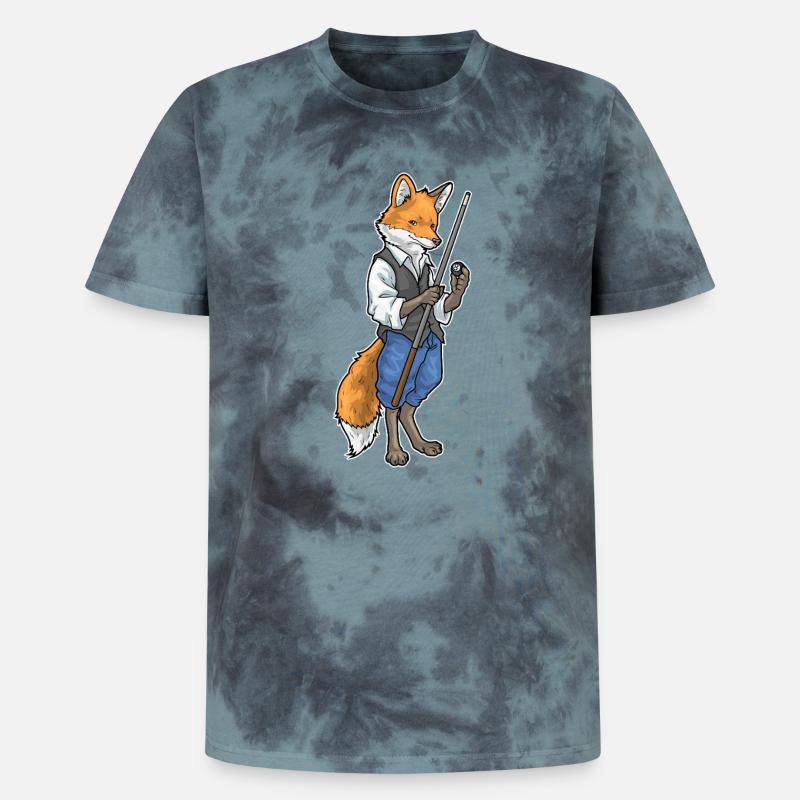 Fuchs Billiard Queue Sport - Unisex Premium Tie Dye T-Shirt - Schwarz/Blau