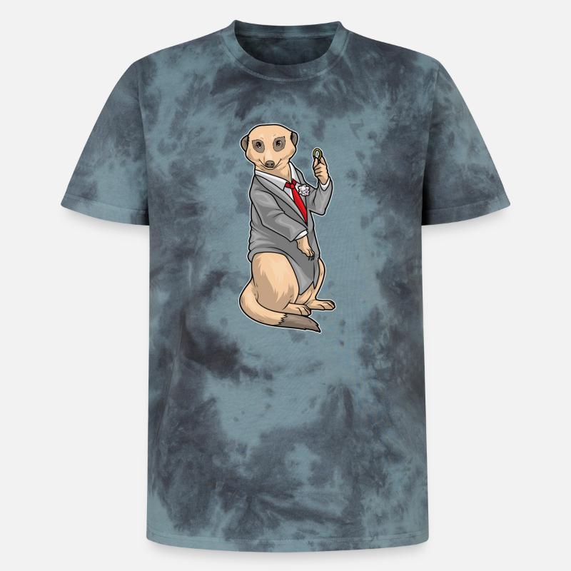 Erdmännchen Bräutigam Ehering Hochzeit - Unisex Premium Tie Dye T-Shirt - Schwarz/Blau