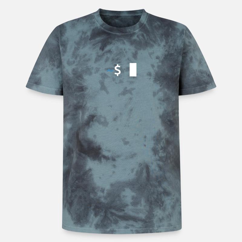 Commande Linux Shell - T-shirt tie-dye premium unisexe - noir/bleu