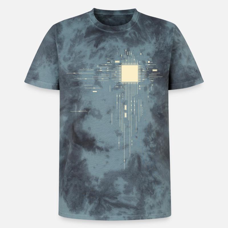 Processor - PCB - Unisex Premium Tie-Dye T-Shirt - Black/Blue