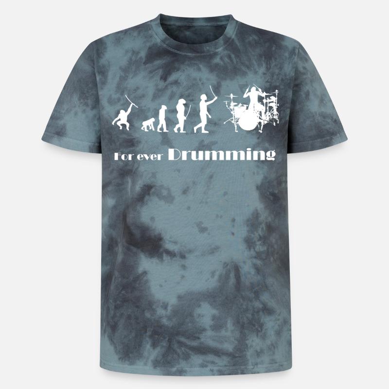 Evolution - For ever Drumming - Unisex Premium Tie Dye T-Shirt - Schwarz/Blau