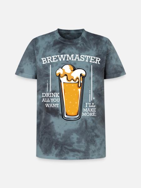 Biermeister Spruch Glas - Unisex Premium Tie Dye T-Shirt - Schwarz/Blau