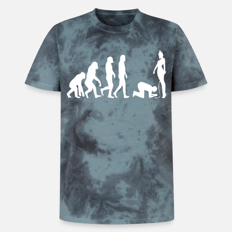 Evolution Mann - Unisex Premium Tie Dye T-Shirt - Schwarz/Blau