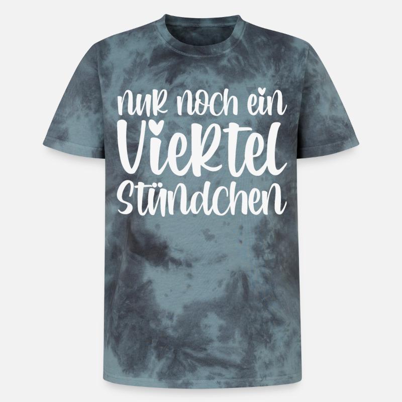 Nur Noch Ein Viertel Stündchen - Unisex Premium Tie Dye T-Shirt - Schwarz/Blau