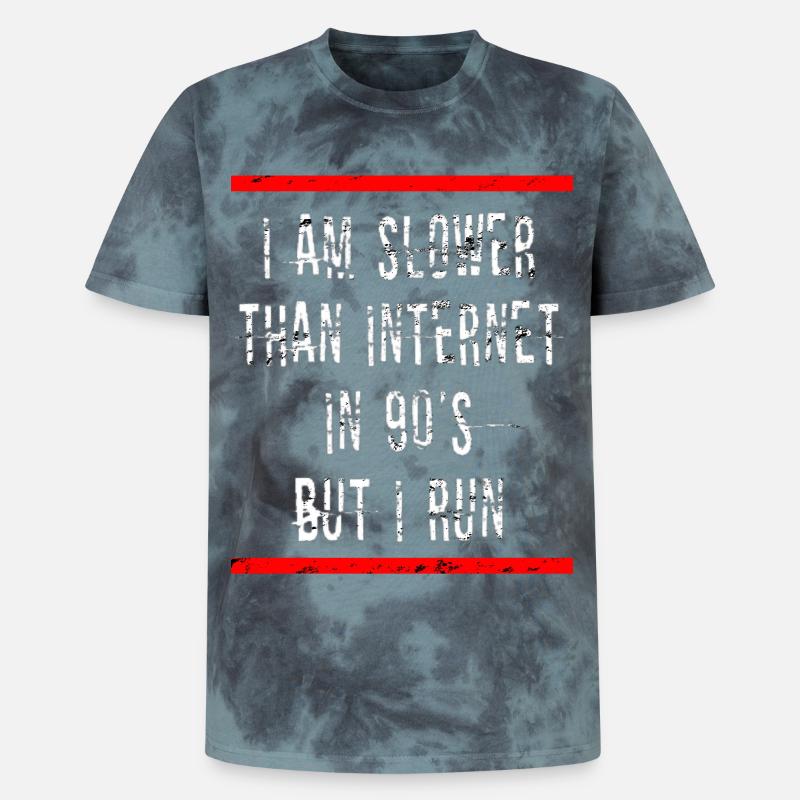 Slow Runner Running Run Gift - Unisex Premium Tie-Dye T-Shirt - Black/Blue