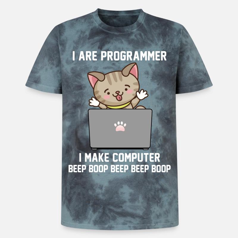 Programmierer - Unisex Premium Tie Dye T-Shirt - Schwarz/Blau