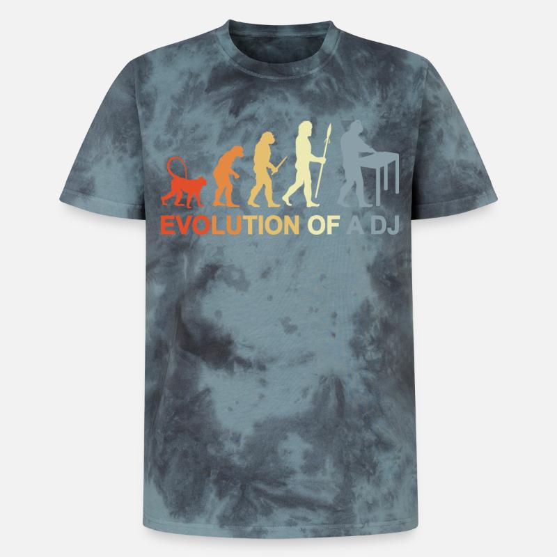Evolution eines DJ - Unisex Premium Tie Dye T-Shirt - Schwarz/Blau