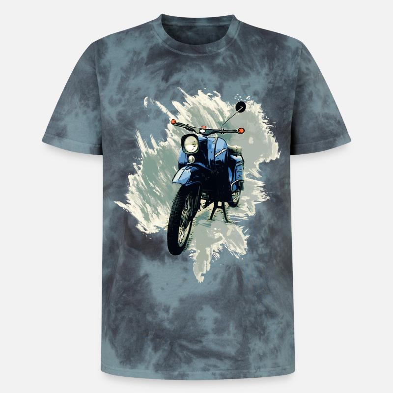 Simson Schwalbe - Unisex Premium Tie Dye T-Shirt - Schwarz/Blau