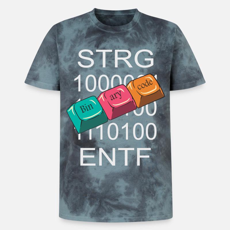 Computer Nerd - Unisex Premium Tie Dye T-Shirt - Schwarz/Blau