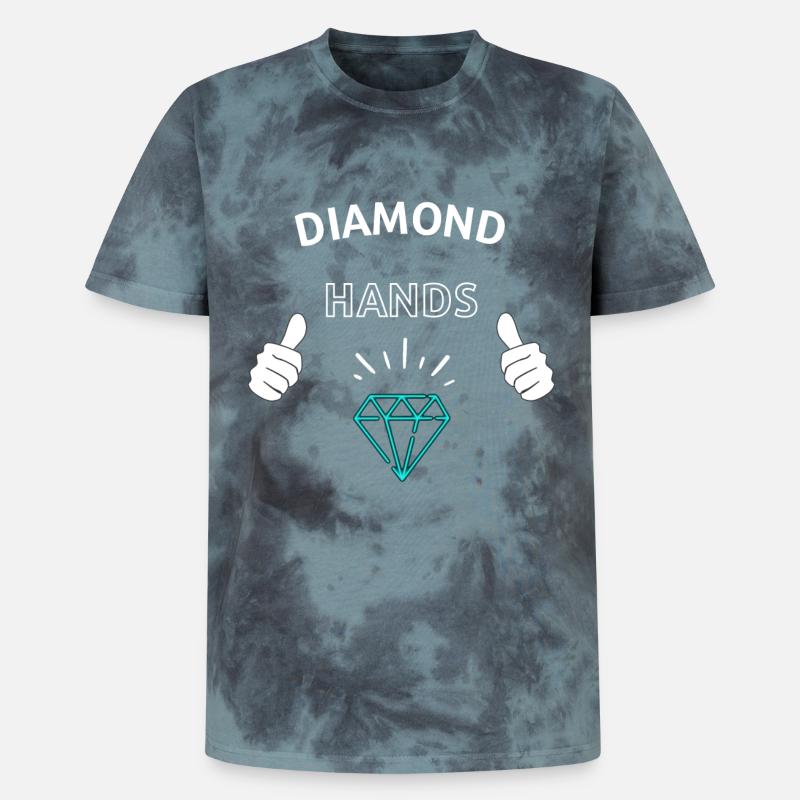 Diamond Hands Krypto - Unisex Premium Tie Dye T-Shirt - Schwarz/Blau