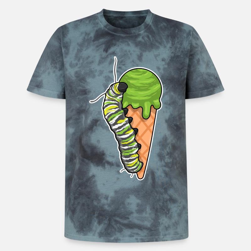 Raupe Eis - Unisex Premium Tie Dye T-Shirt - Schwarz/Blau