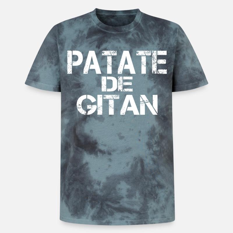 Patate de GITAN - T-shirt tie-dye premium unisexe - noir/bleu