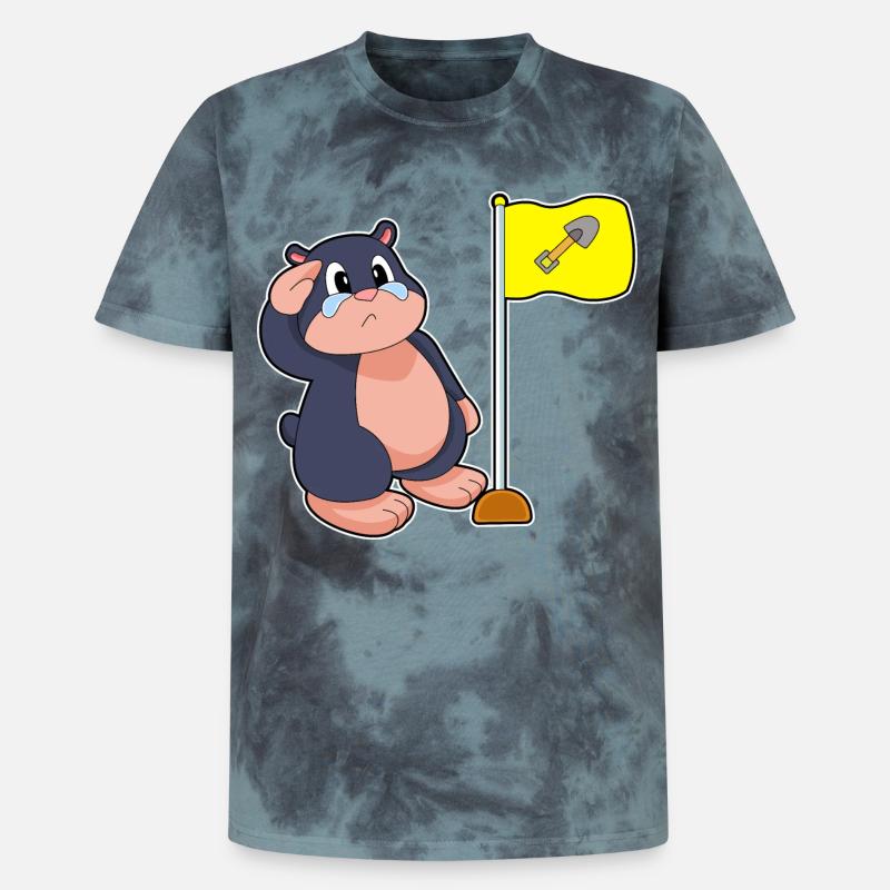Drapeau taupe - T-shirt tie-dye premium unisexe - noir/bleu