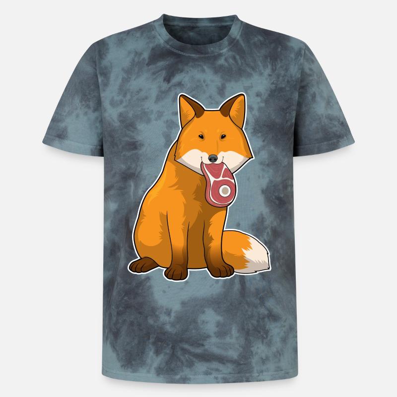Fuchs Fleisch - Unisex Premium Tie Dye T-Shirt - Schwarz/Blau