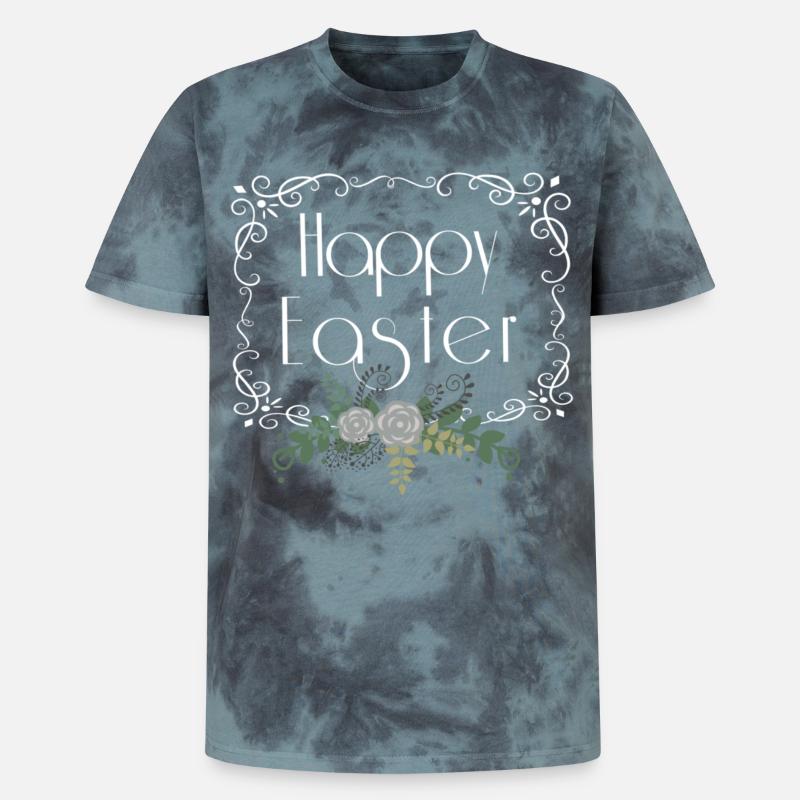 Joyeuses Pâques - T-shirt tie-dye premium unisexe - noir/bleu