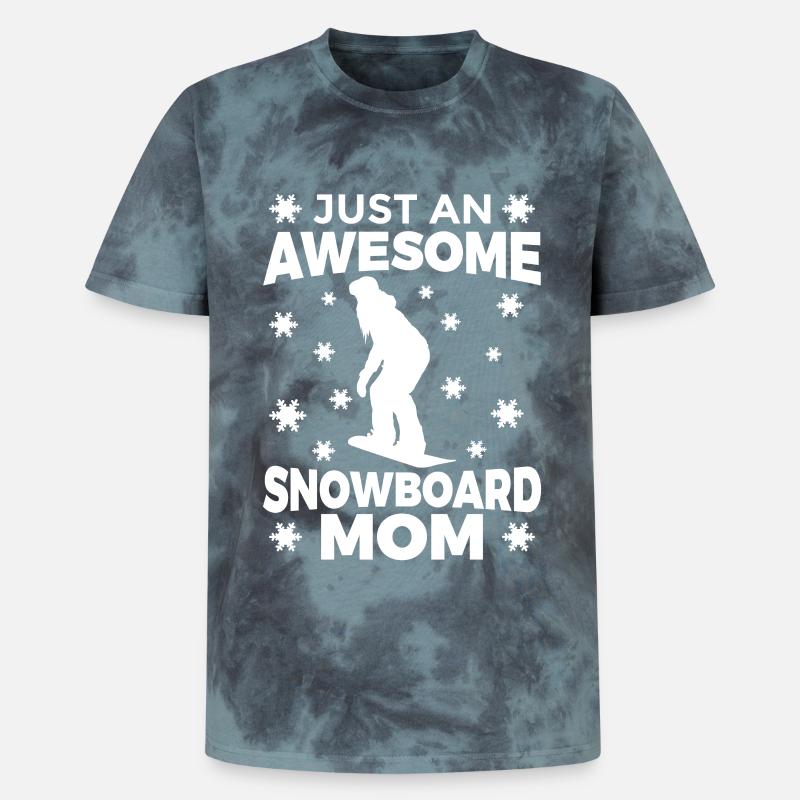 Tolle Snowboard Mutter - Unisex Premium Tie Dye T-Shirt - Schwarz/Blau