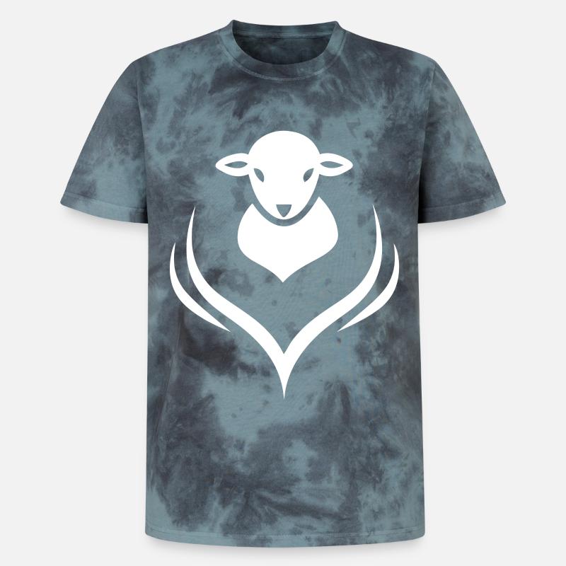 Lamm Lämmchen Schaf Schäfer - Unisex Premium Tie Dye T-Shirt - Schwarz/Blau