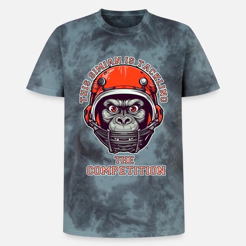 self-confident monkey accepts the challenge - Unisex Premium Tie-Dye T-Shirt - Black/Blue