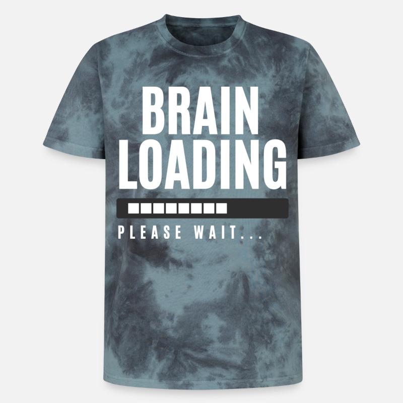 Brain Loading bitte warten - Unisex Premium Tie Dye T-Shirt - Schwarz/Blau