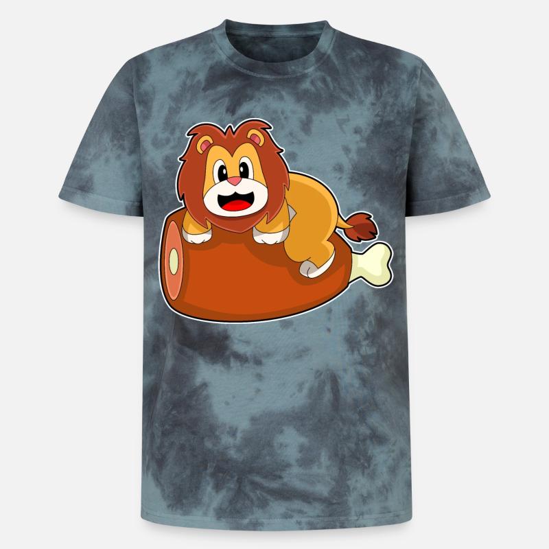 Löwe Fleisch - Unisex Premium Tie Dye T-Shirt - Schwarz/Blau