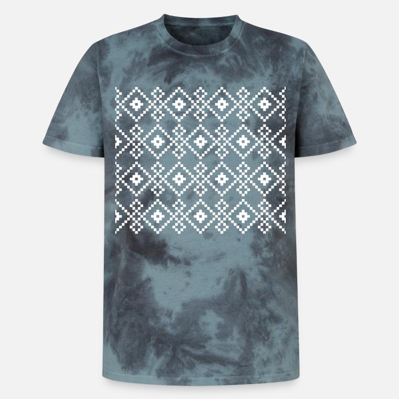 Weihnachtlicher Uni-Pullover (dunkel) - Unisex Premium Tie Dye T-Shirt - Schwarz/Blau