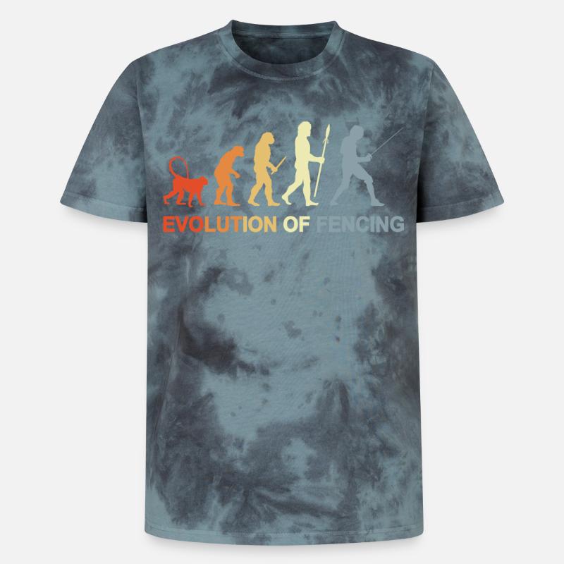 Fechter Evolution - Unisex Premium Tie Dye T-Shirt - Schwarz/Blau