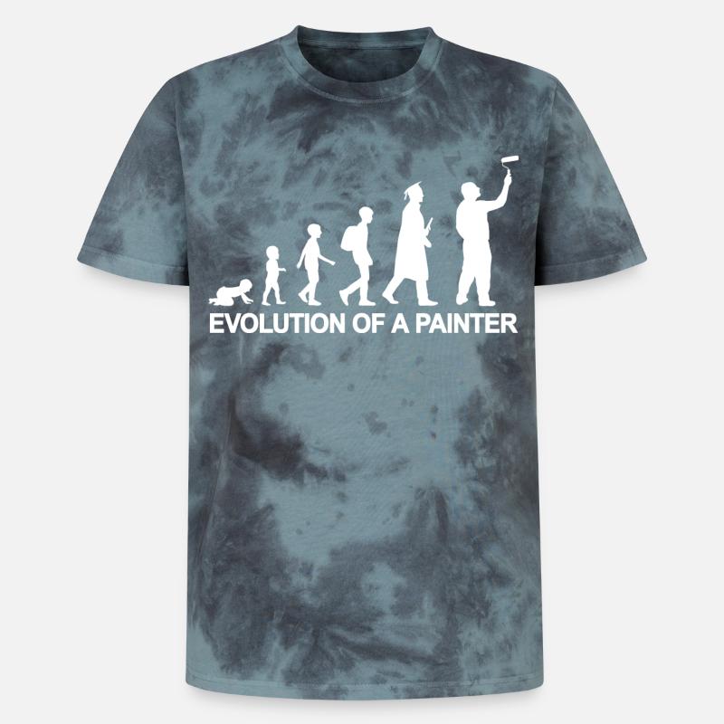 Development from child to painter - Unisex Premium Tie-Dye T-Shirt - Black/Blue