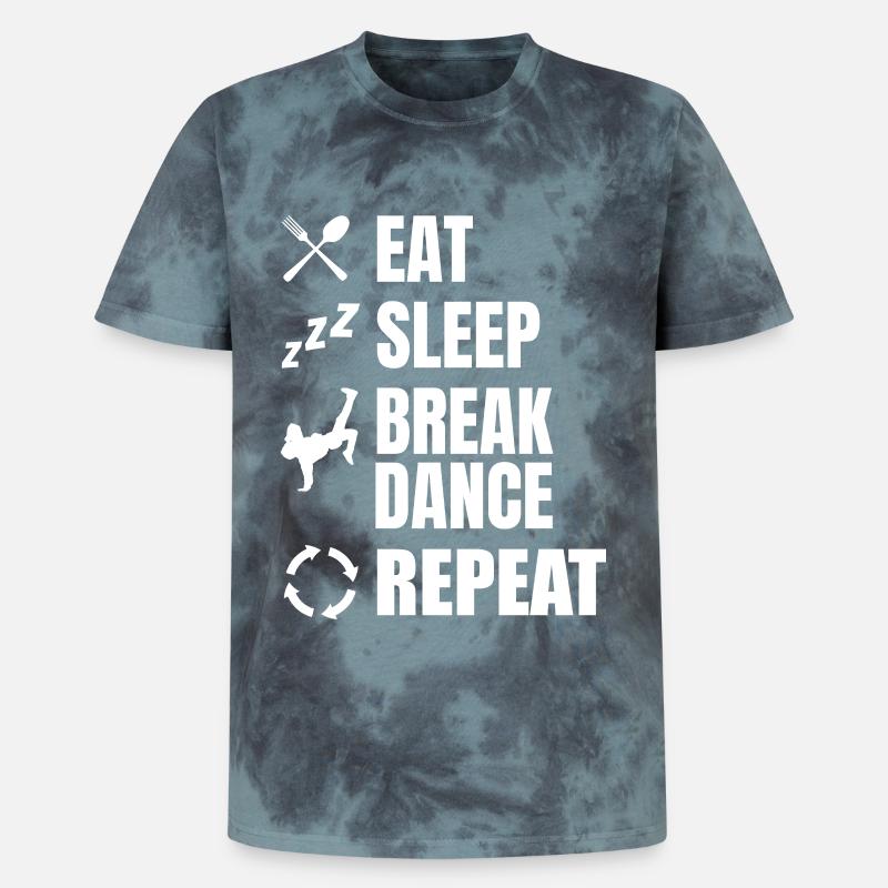 Eating, Sleeping, Breakdancing, Repeating - Unisex Premium Tie-Dye T-Shirt - Black/Blue