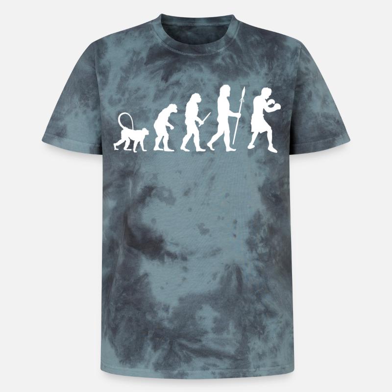 Évolution de la boxe - T-shirt tie-dye premium unisexe - noir/bleu