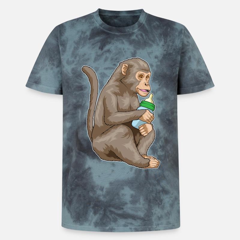 Biberon Monkey - T-shirt tie-dye premium unisexe - noir/bleu