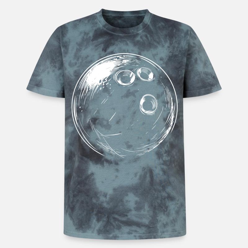 Dessin de boule de bowling - T-shirt tie-dye premium unisexe - noir/bleu