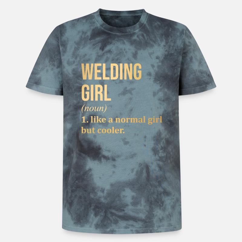 Welding - Unisex Premium Tie-Dye T-Shirt - Black/Blue