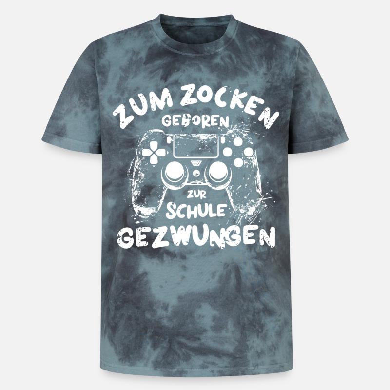 Computerfreak Zocker Gamershirt Hacker - Unisex Premium Tie Dye T-Shirt - Schwarz/Blau