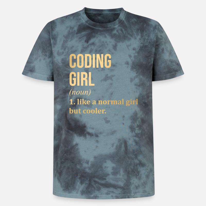 Coding - Unisex Premium Tie-Dye T-Shirt - Black/Blue