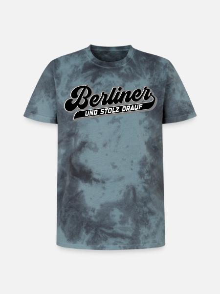 Berliner und Stolz drauf | Farben änderbar - Unisex Premium Tie Dye T-Shirt - Schwarz/Blau