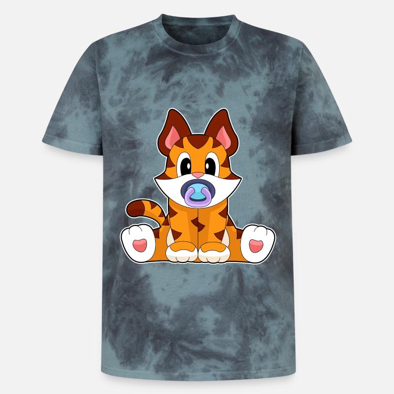 Tiger pacifier - Unisex Premium Tie-Dye T-Shirt - Black/Blue